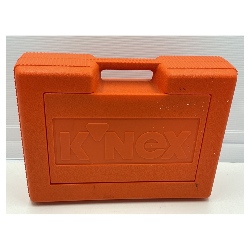 K'NEX Vintage 1993 Building Toy Set with Orange Carrying Case & Wheels